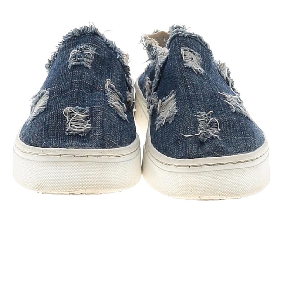 Sam Edelman Lacey Blue Denim Jeans Distressed Slip On Platform Shoes Size 6m - Picture 3 of 10